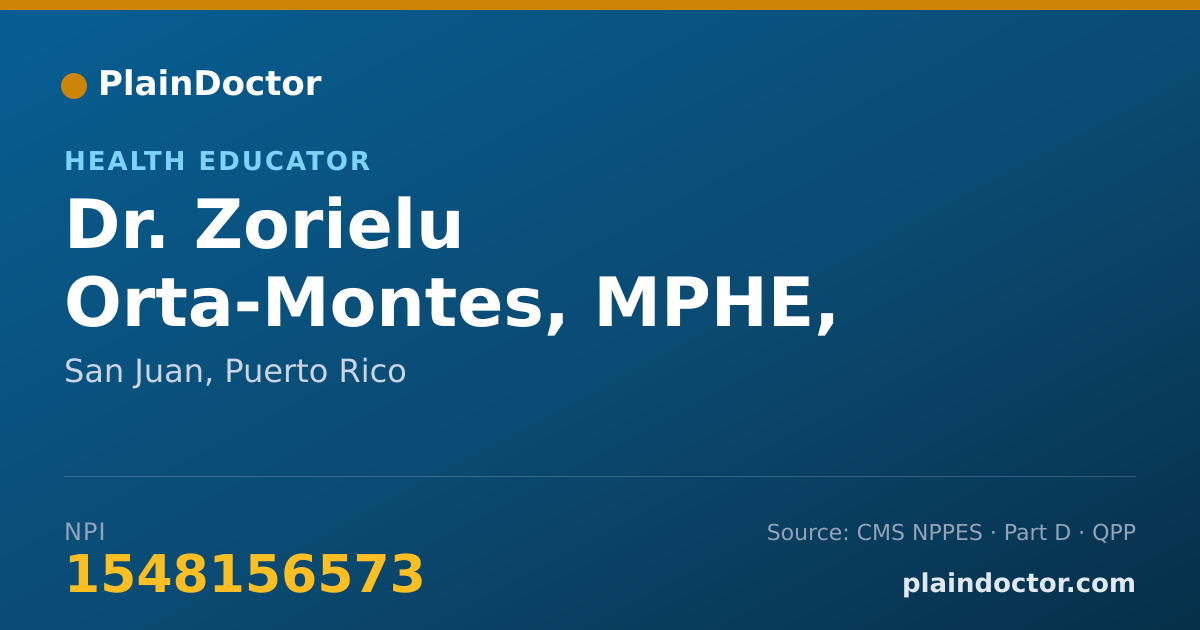 Shareable card for Zorielu Orta-Montes, MPHE, CHES - Health Educator, San Juan, PR