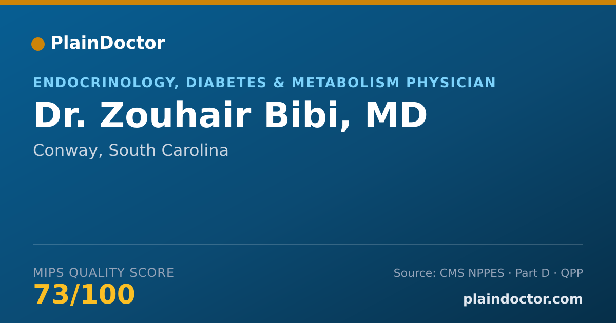 Shareable card for Zouhair Bibi, MD - Endocrinology, Diabetes & Metabolism Physician, Conway, SC