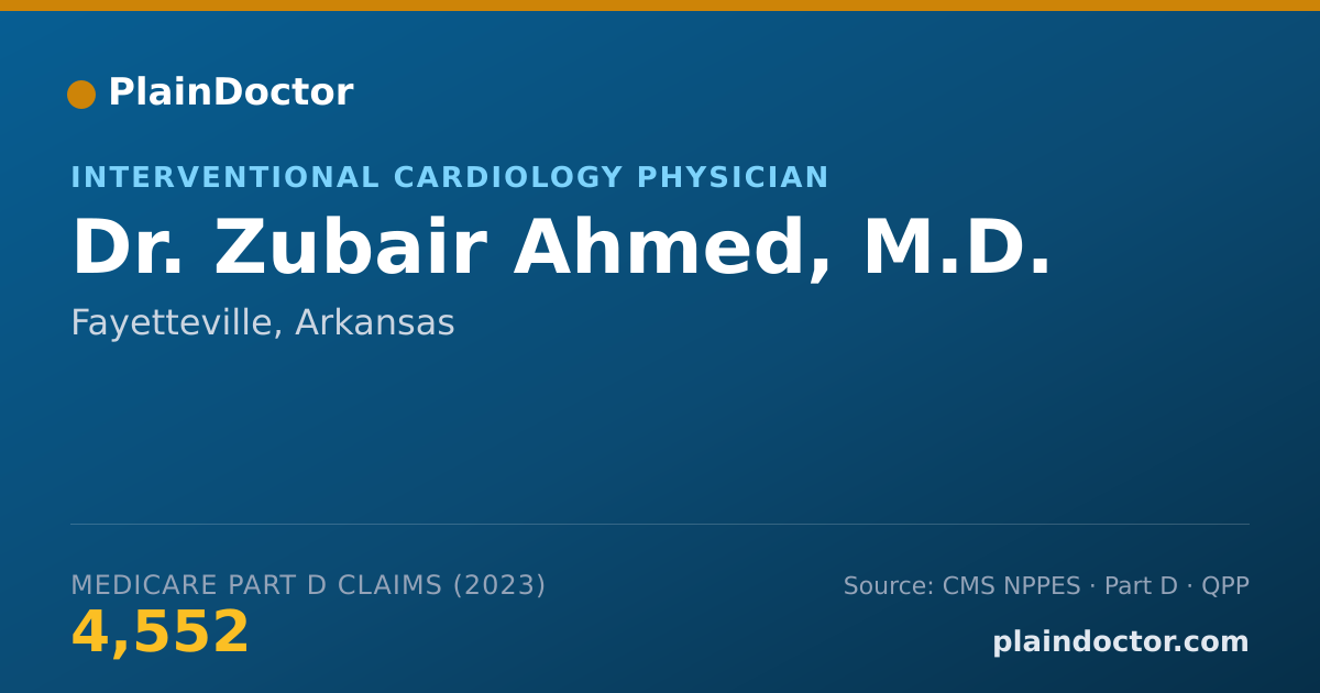 Shareable card for Zubair Ahmed, M.D. - Interventional Cardiology Physician, Fayetteville, AR