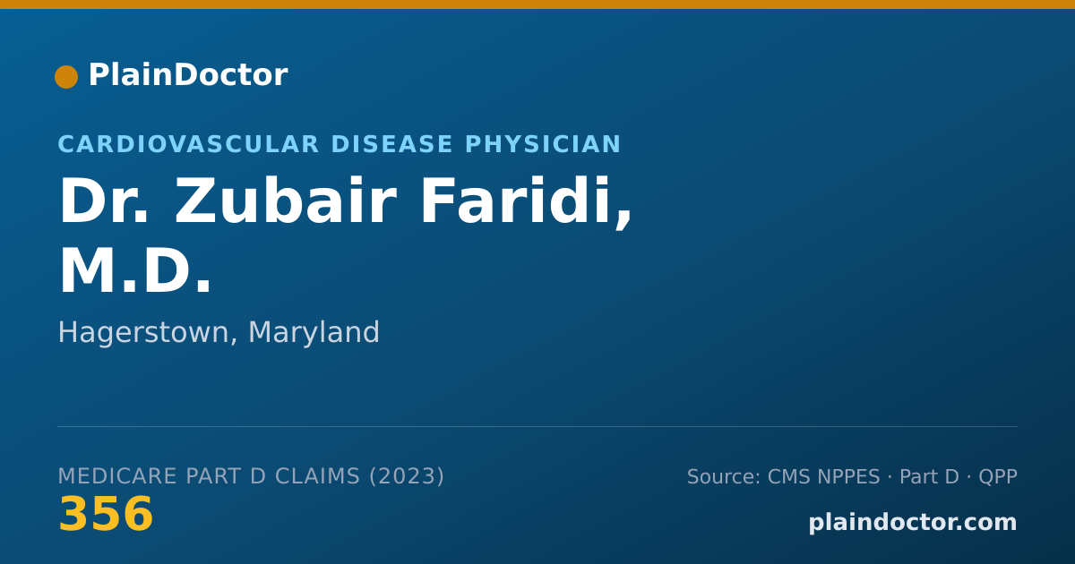 Shareable card for Zubair Faridi, M.D. - Cardiovascular Disease Physician, Hagerstown, MD