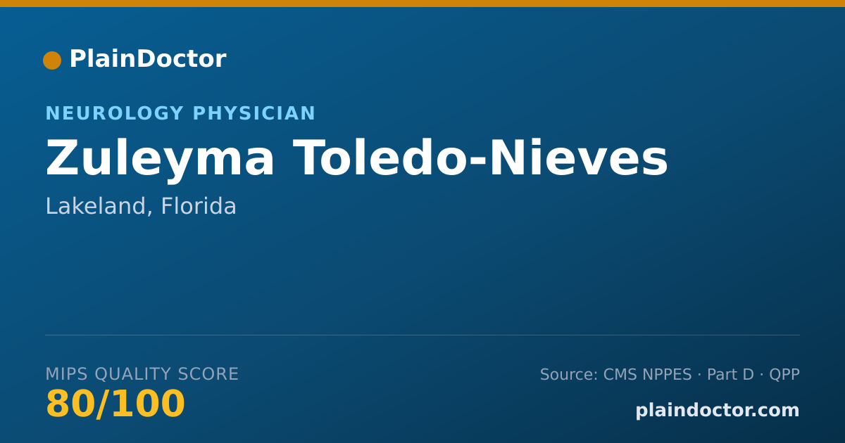 Shareable card for Zuleyma Toledo-Nieves - Neurology Physician, Lakeland, FL