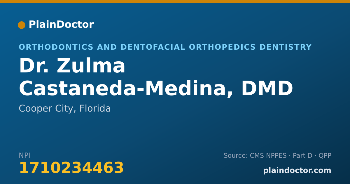 Shareable card for Zulma Castaneda-Medina, DMD - Orthodontics and Dentofacial Orthopedics Dentistry, Cooper City, FL