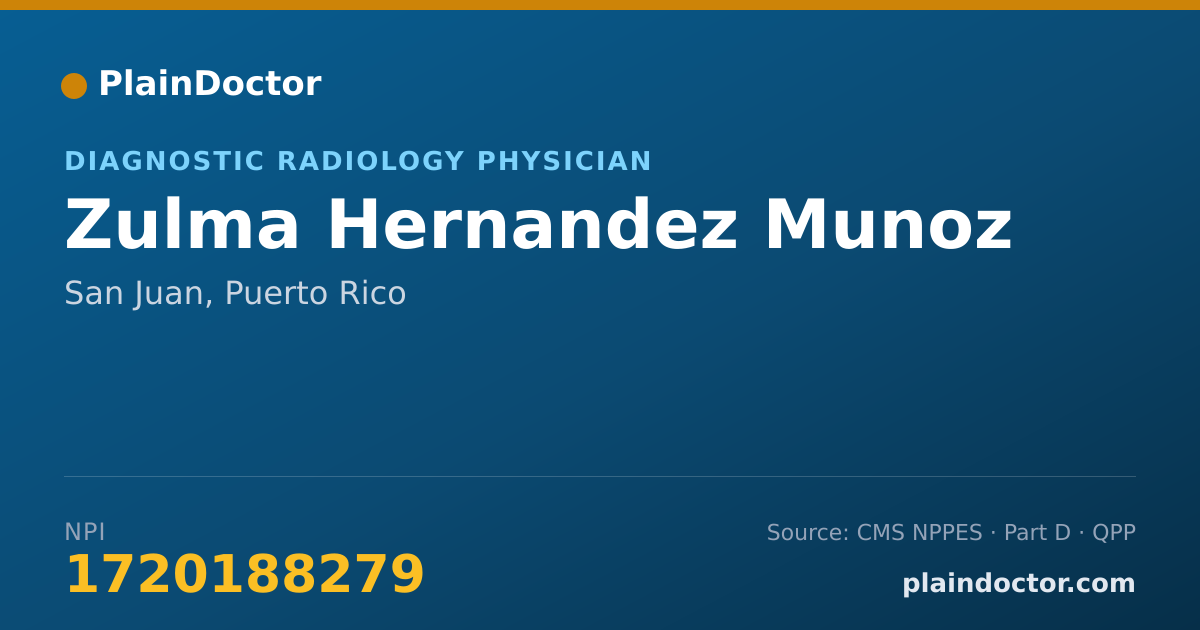 Shareable card for Zulma Hernandez Munoz - Diagnostic Radiology Physician, San Juan, PR