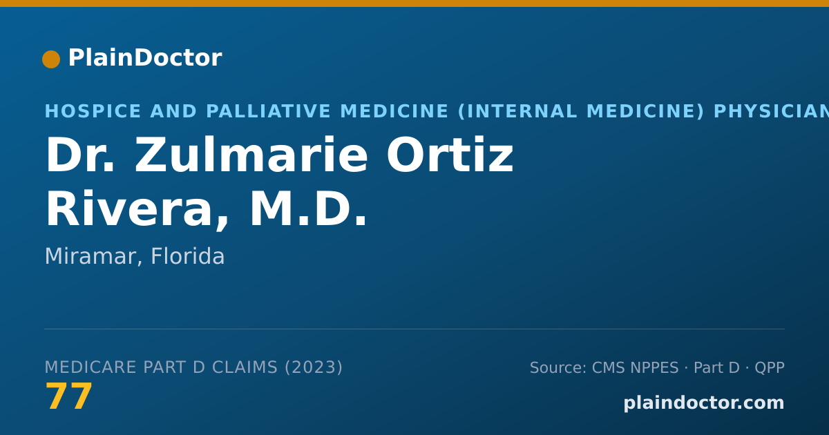 Shareable card for Zulmarie Ortiz Rivera, M.D. - Hospice and Palliative Medicine (Internal Medicine) Physician, Miramar, FL