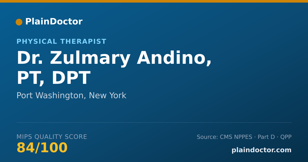 Shareable card for Zulmary Andino, PT, DPT - Physical Therapist, Port Washington, NY