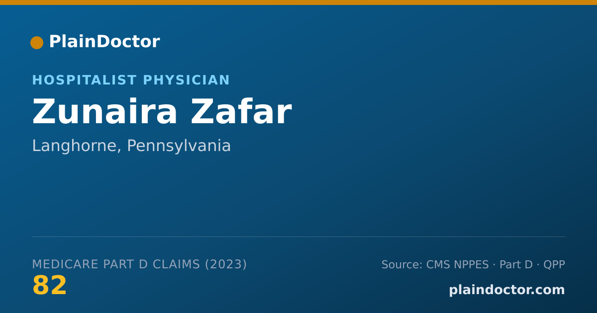 Shareable card for Zunaira Zafar - Hospitalist Physician, Langhorne, PA