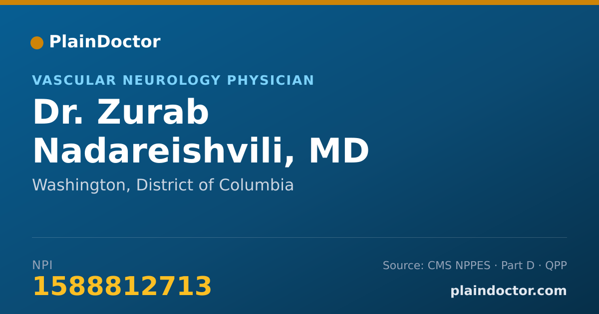 Shareable card for Zurab Nadareishvili, MD - Vascular Neurology Physician, Washington, DC