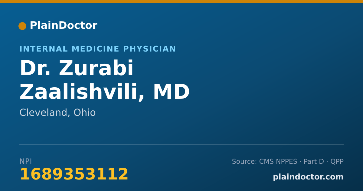 Shareable card for Zurabi Zaalishvili, MD - Internal Medicine Physician, Cleveland, OH