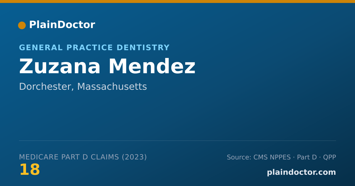 Shareable card for Zuzana Mendez - General Practice Dentistry, Dorchester, MA