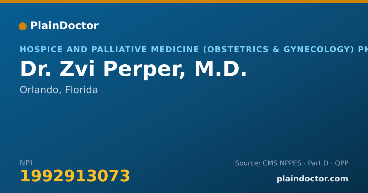 Shareable card for Zvi Perper, M.D. - Hospice and Palliative Medicine (Obstetrics & Gynecology) Physician, Orlando, FL