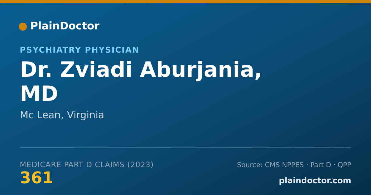 Shareable card for Zviadi Aburjania, MD - Psychiatry Physician, Mc Lean, VA