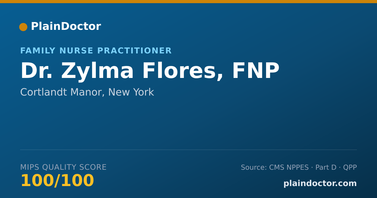 Shareable card for Zylma Flores, FNP - Family Nurse Practitioner, Cortlandt Manor, NY